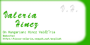 valeria hincz business card